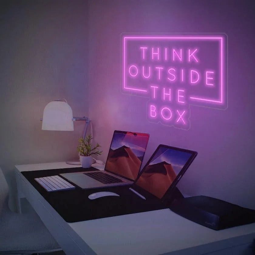 desain neon box - aplikasi di ruang kerja
