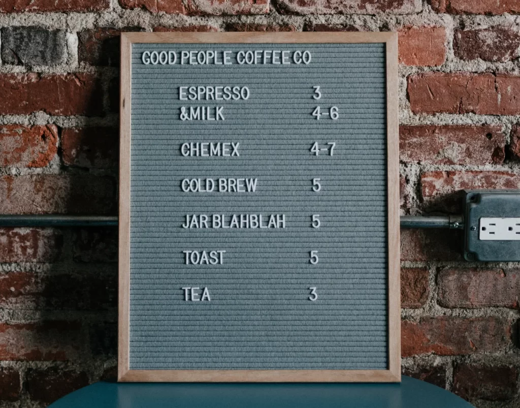 Contoh Huruf Timbul - Untuk Menu Kafe