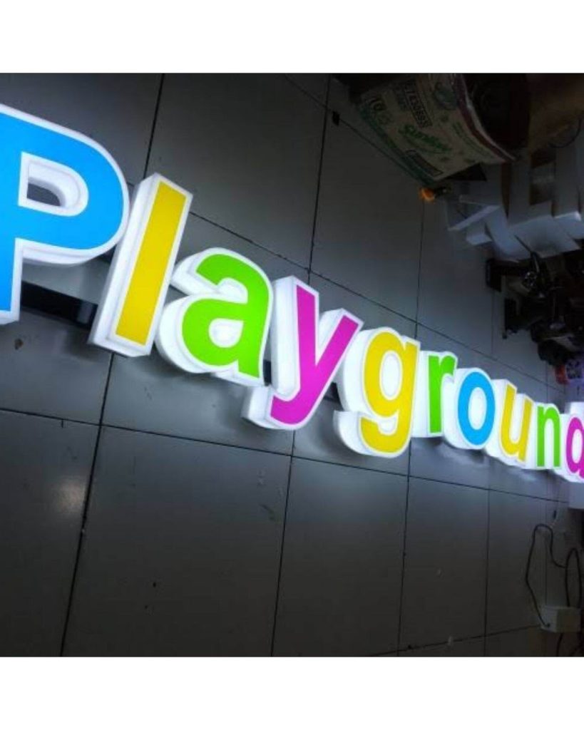 contoh lampu huruf timbul playgorund